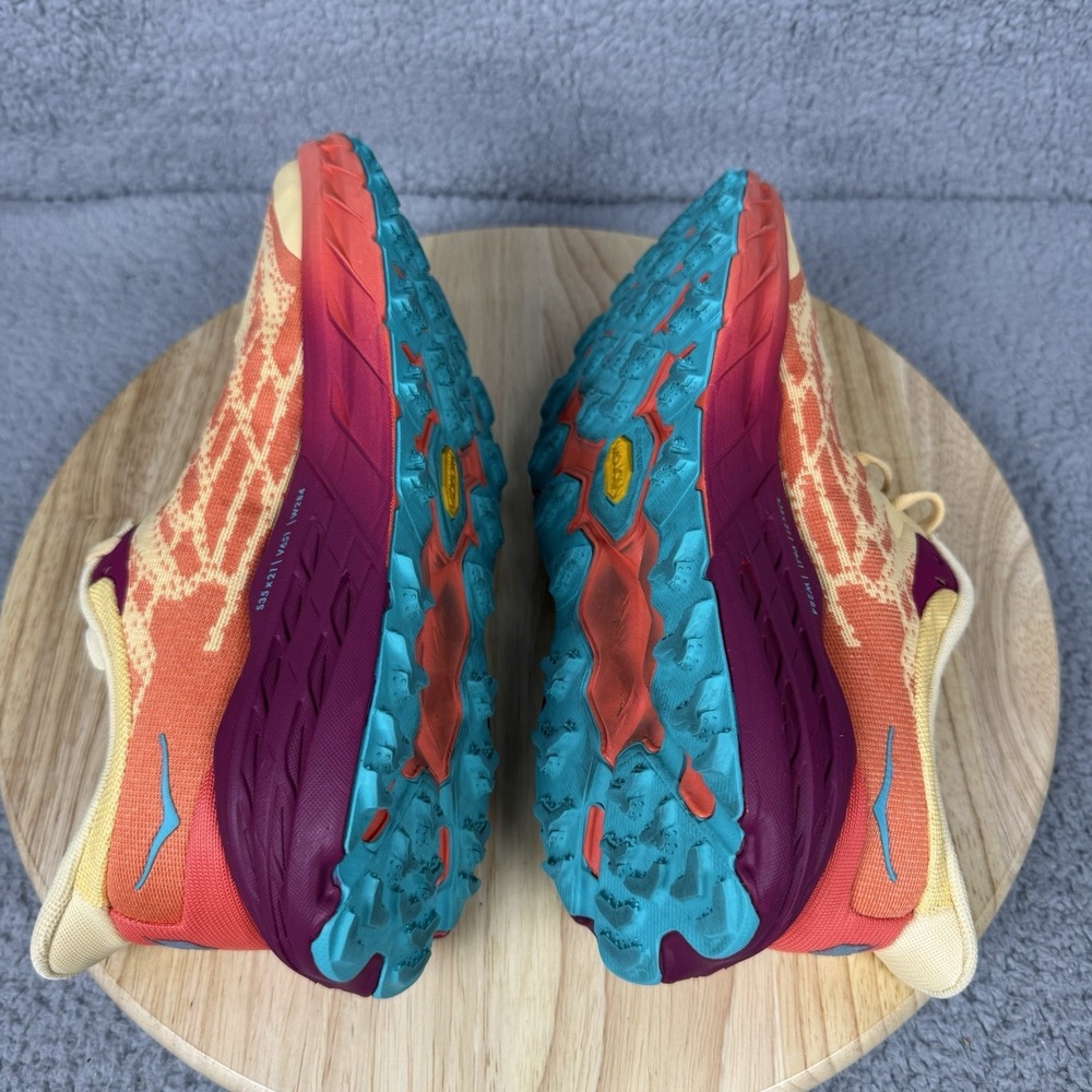 Hoka Speedgoat 5 Mens Size 9 D Impala Flame Trail Running Hiking Shoes Cushion - Picture 11 of 15